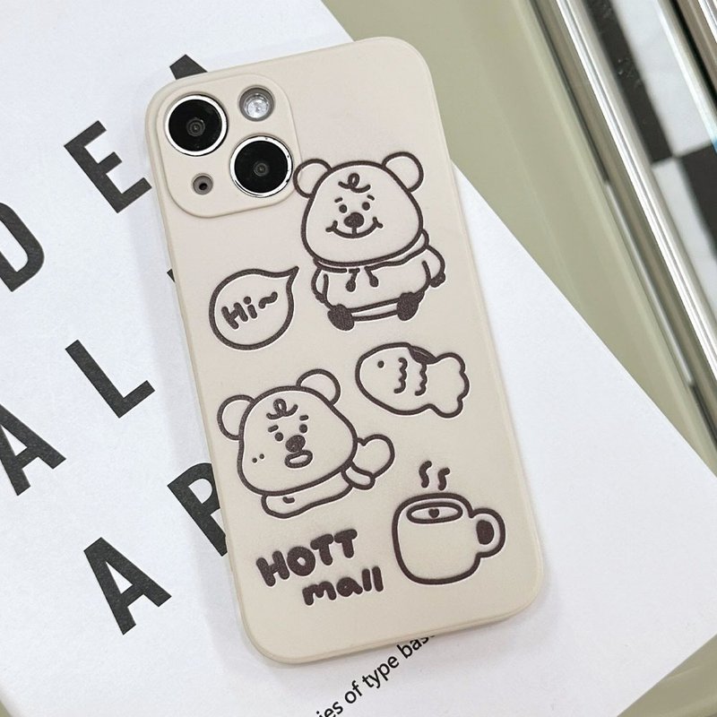 Cocoa quokka beige Mobile phone case Silicone Protective Case - 手機殼/手機套 - 矽膠 咖啡色