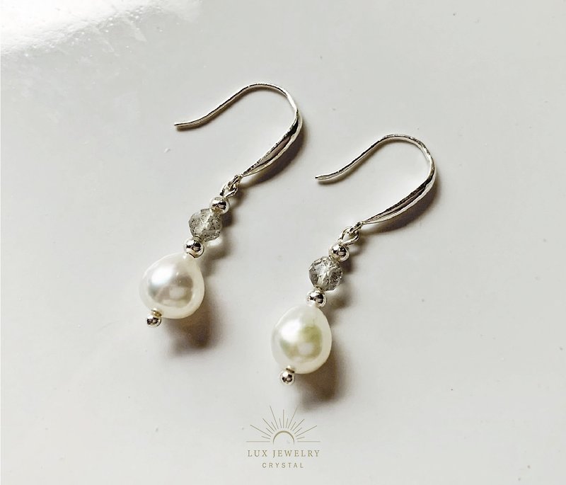 925 Silver classic drop pearl small ear hooks - ต่างหู - ไข่มุก 