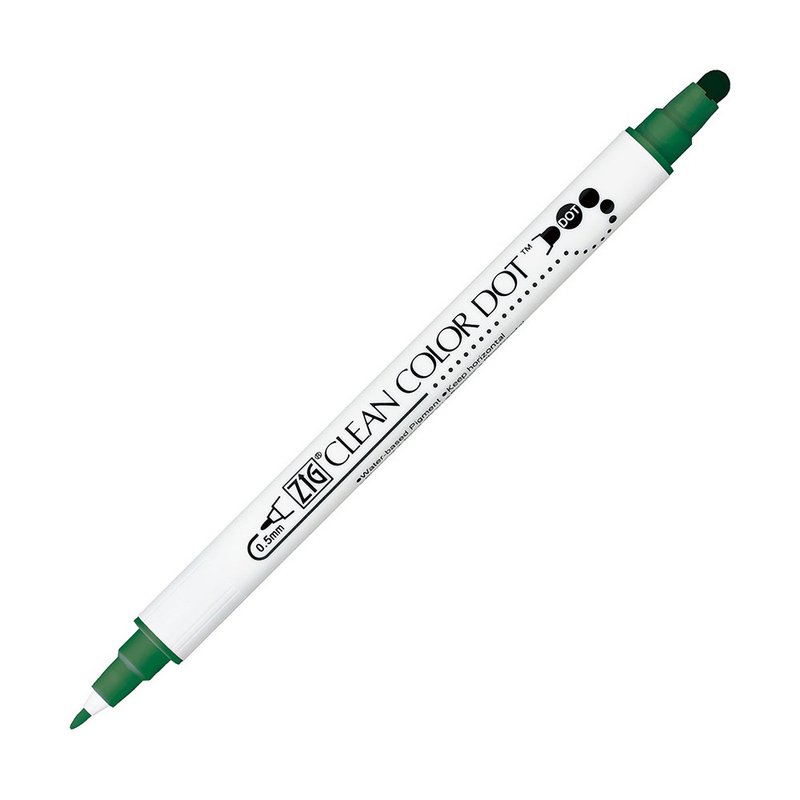 【Kuretake 日本吳竹】ZIG Clean Color Dot 點點筆 一般色 綠色 - 其他書寫用具 - 塑膠 綠色
