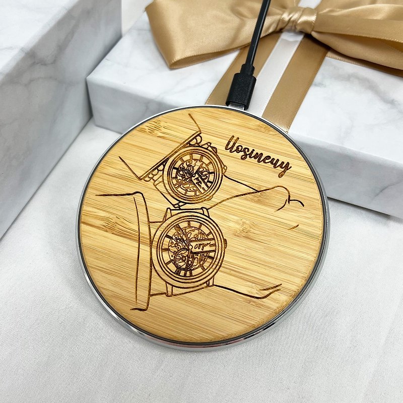 [Made in Hong Kong] Log Color Wooden Wireless Charger | Wireless Charger | Immigrant Gift - Phone Charger Accessories - Wood 