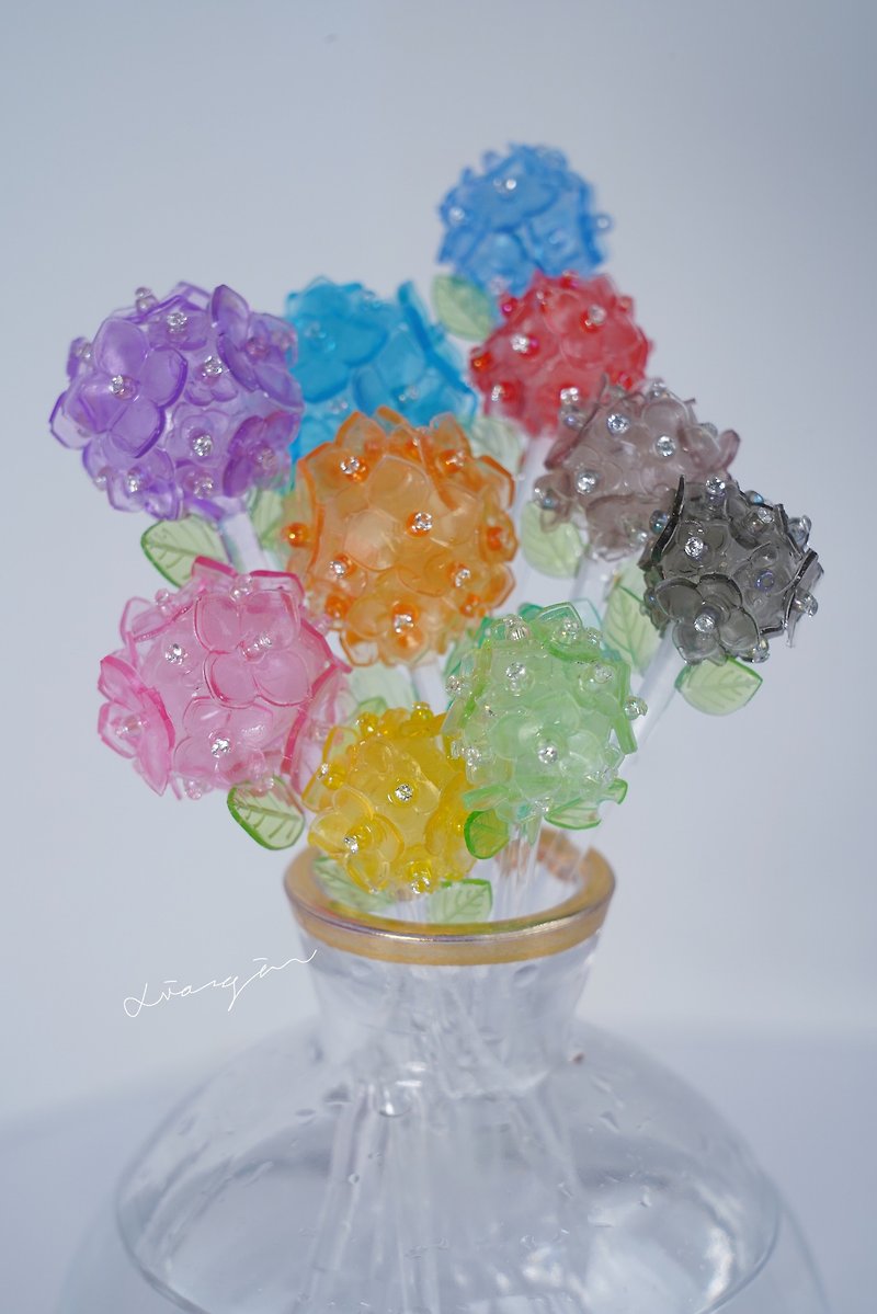 Hydrangea stick-decorative flower | small turtle handmade-regular 12 colors - ของวางตกแต่ง - เรซิน หลากหลายสี