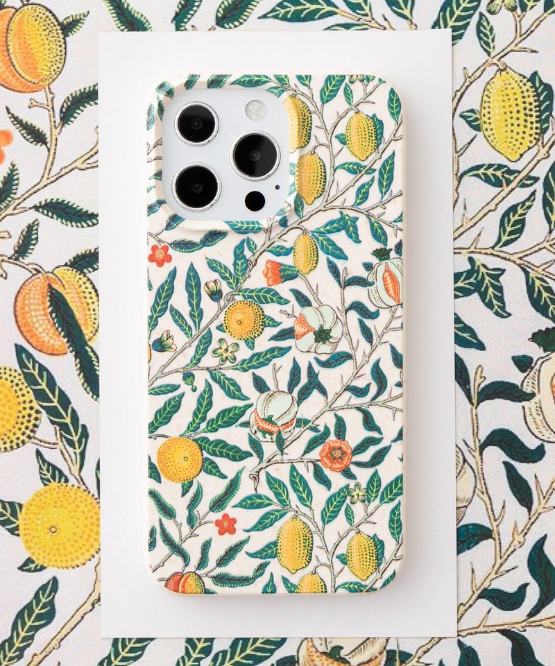 William Morris Design iPhone 13 PRO Biodegradable Eco's Smartphone Case Pomegranate - Phone Cases - Eco-Friendly Materials Multicolor