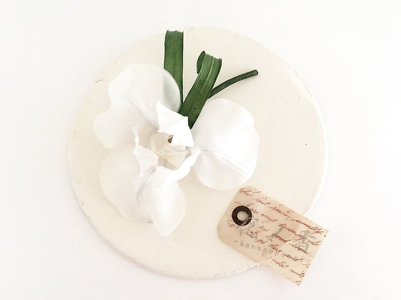 Corsage iris white - Brooches - Silk White