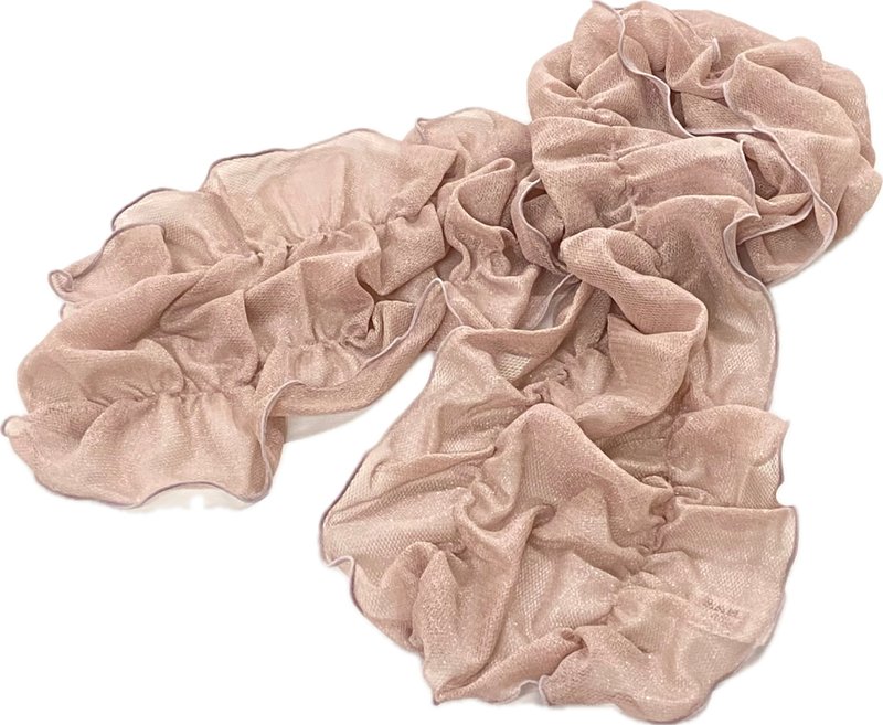 Ballett glitter ruched scarf, pink, made in Japan, for going out, parties, weddings, ladies, cold protection, sun protection - Scarves - Nylon Pink