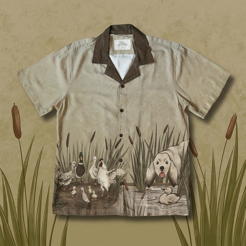 The Ugly Duckling Bowling Shirt Liusrejse - Unisex Hoodies & T-Shirts - Cotton & Hemp Khaki