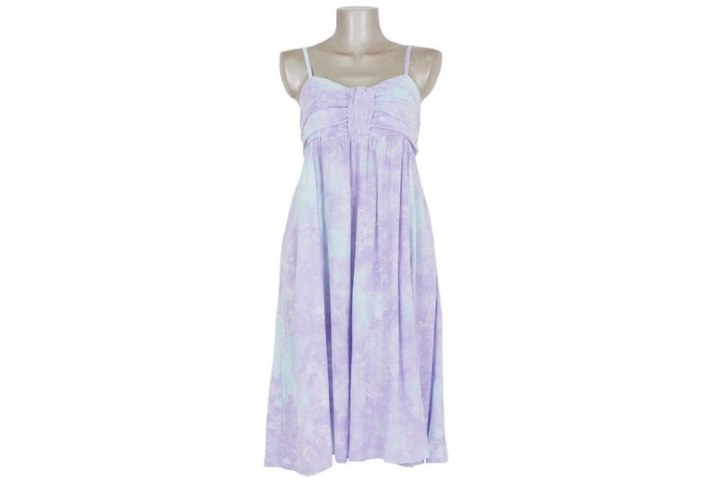 2017 Summer New! Uneven dyeing ribbon dress <lavender mint> - ชุดเดรส - วัสดุอื่นๆ สีม่วง