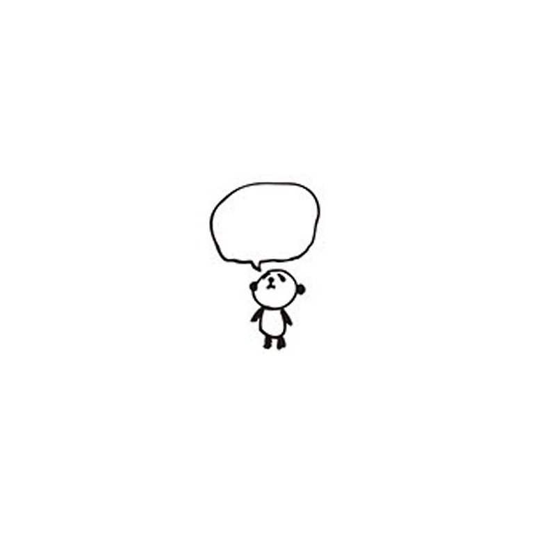 【KODOMO NO KAO】熊貓 木印章 對話框 - 插畫/繪畫/寫字 - 木頭 卡其色