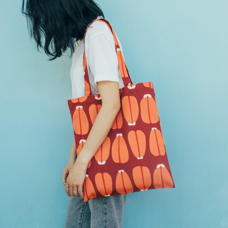 【錦源興】からすみトートバッグ ( 赤 ) A4 キャンバス エコバッグ - ショルダーバッグ - その他の化学繊維 レッド