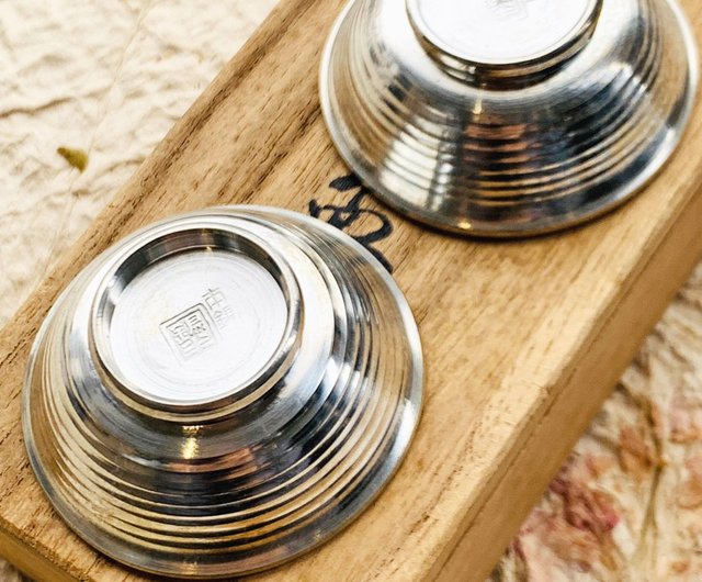 日本大阪浪華純錫小酒杯組│上乘錫器月下獨酌一組兩入瑞文堂｜酒杯/酒