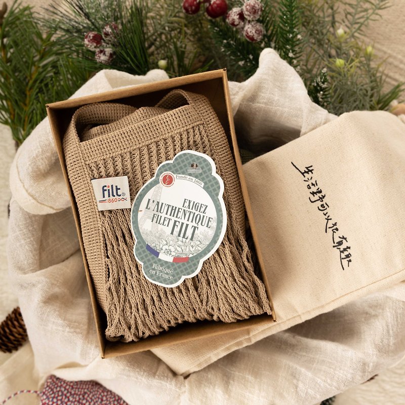 [Gift Box] FILT handmade woven bag (ML) + exclusive drawstring inner bag combination | - กระเป๋าถือ - ผ้าฝ้าย/ผ้าลินิน 