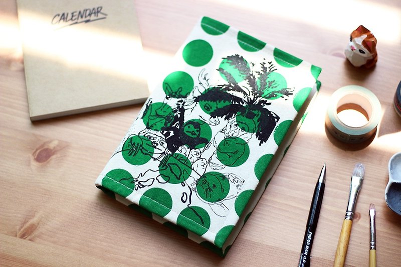 Animal Equality A6 Fabric Cover - Notebooks & Journals - Cotton & Hemp Green
