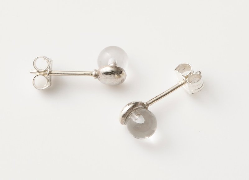 CP126(水晶) - 耳環/耳夾 - 其他金屬 銀色