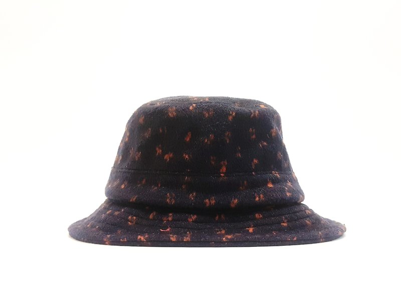 英式圓盤紳士帽-藍底小橘點#毛料 #獨家 #限量 #秋冬 #禮物 #保暖 - 帽子 - 其他材質 藍色