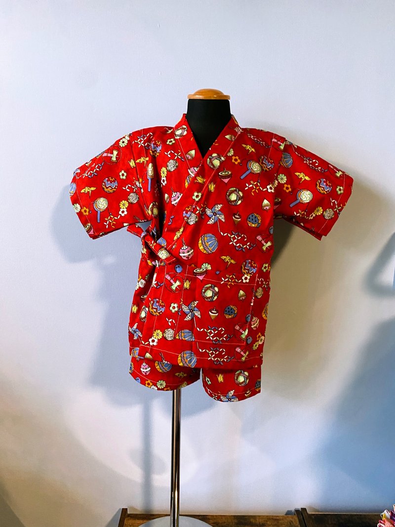 子ども甚平 日式小童甚平 ９０cm - 男/女童裝 - 棉．麻 紅色