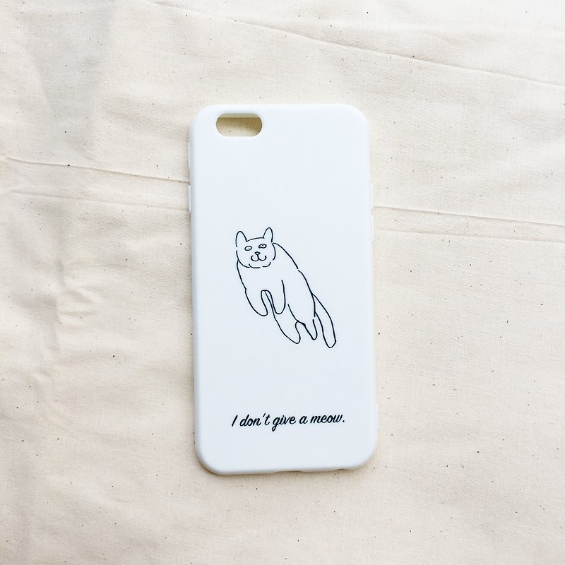 I don't give a meow - iPhone 手機殼 / 白色全包霧面軟殼 - 手機殼/手機套 - 橡膠 白色