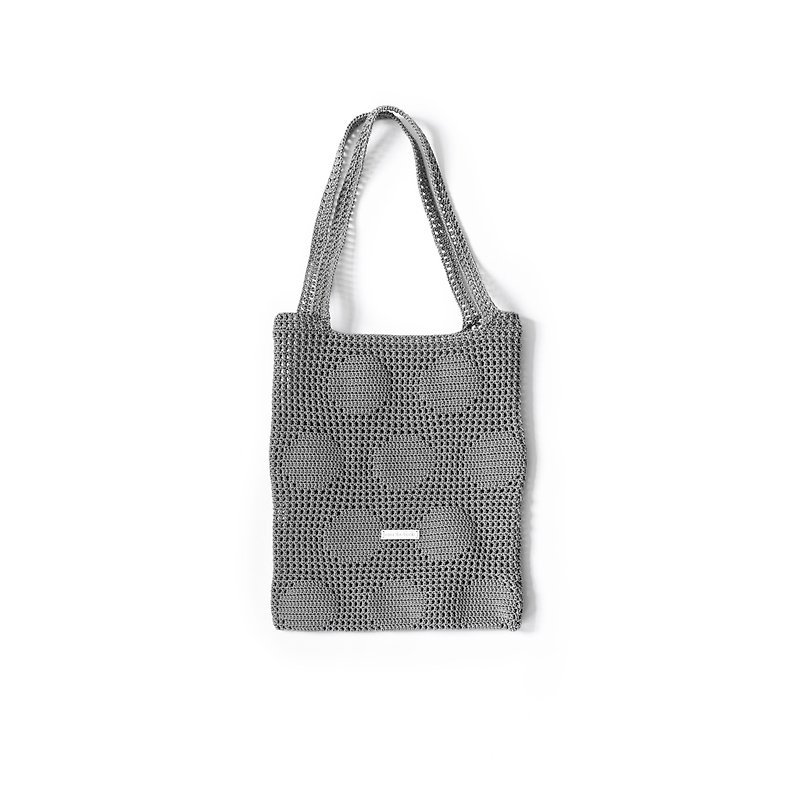 pdnb Polka Dot Mesh Bag/Handbag Gray - กระเป๋าถือ - ไนลอน สีเทา