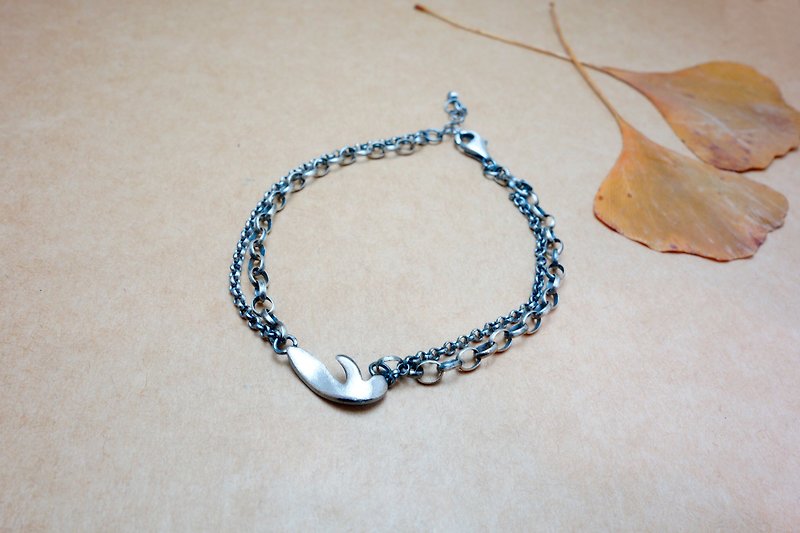 Sterling Silver Cherish Feather Clavicle Necklace/Bracelet - Bracelets - Silver Silver