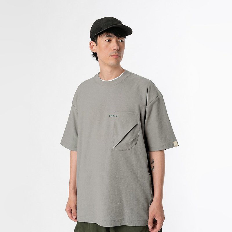 3D Dual-Pocket Tee アーバン通勤 立体シルエット ダブルポケット ゆったり 半袖 Tシャツ - Tシャツ メンズ - コットン・麻 