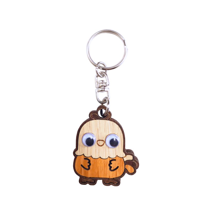 [Teacher’s Day Gift] Dongguoyan 12 Zodiac Keychain_Chicken - Keychains - Wood Brown