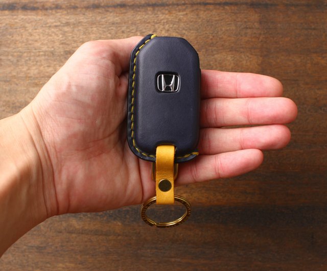 Tea leather Honda plug in car key cover HONDA CRV FIT HRV customization Shop Te Leather Keychains Pinkoi