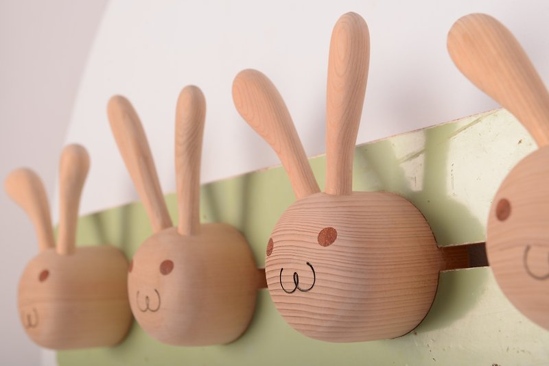 [Even handmade limited works] experimental rabbit _ wooden model hook - Wall Décor - Wood Multicolor