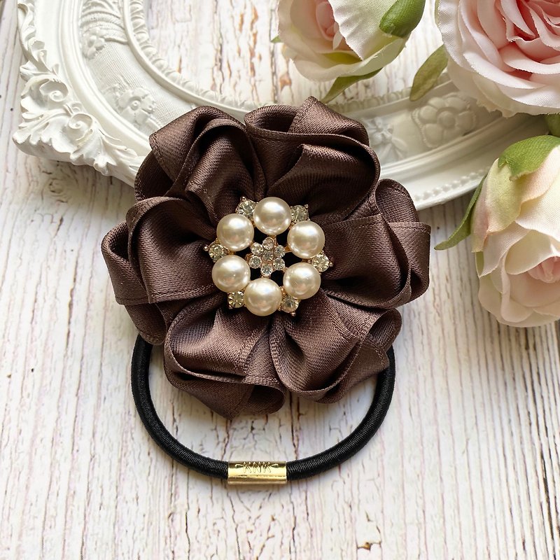Elegant Multi-Layered Floral Hair/Coffee - Hair Accessories - Other Materials Brown