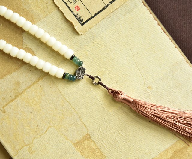 極上珍品 貴重 友人館蔵 翡翠製 数珠 ネックレス 稀少唐物 無傷美品
