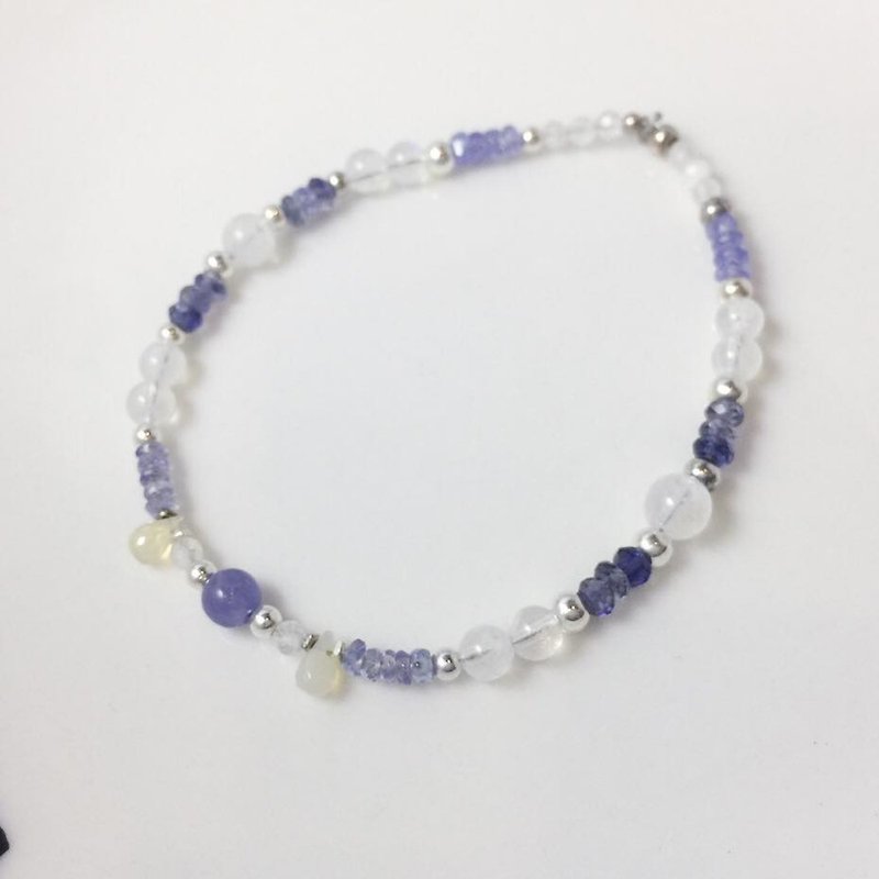 MH sterling silver natural stone custom series_光之森_ope_丹泉石 - Bracelets - Gemstone Purple