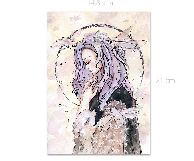 Girl, watercolor on paper, 20x20 cm : r/Art