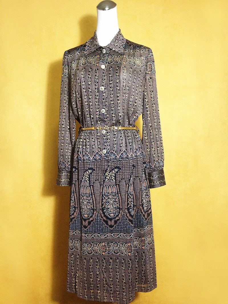 Antique dress / classic totem long-sleeved antique dress - One Piece Dresses - Polyester Multicolor