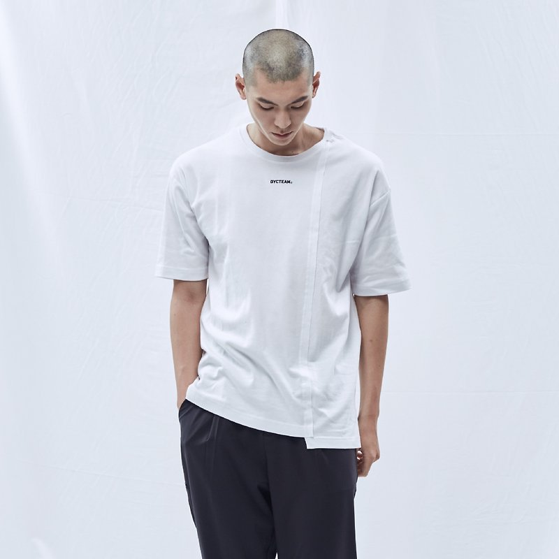 DYCTEAM - Asymmetrical Fifth Tee (White) - Unisex Hoodies & T-Shirts - Cotton & Hemp White