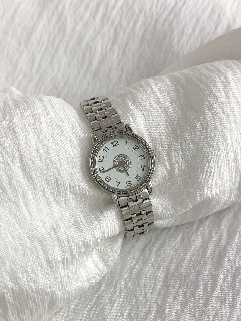 【 日本直送　名牌中古包 】HERMES エルメス セリエ 腕時計 シルバー クォーツ vintage ヴィンテージ オールド nhc2dv - 女錶 - 其他材質 銀色