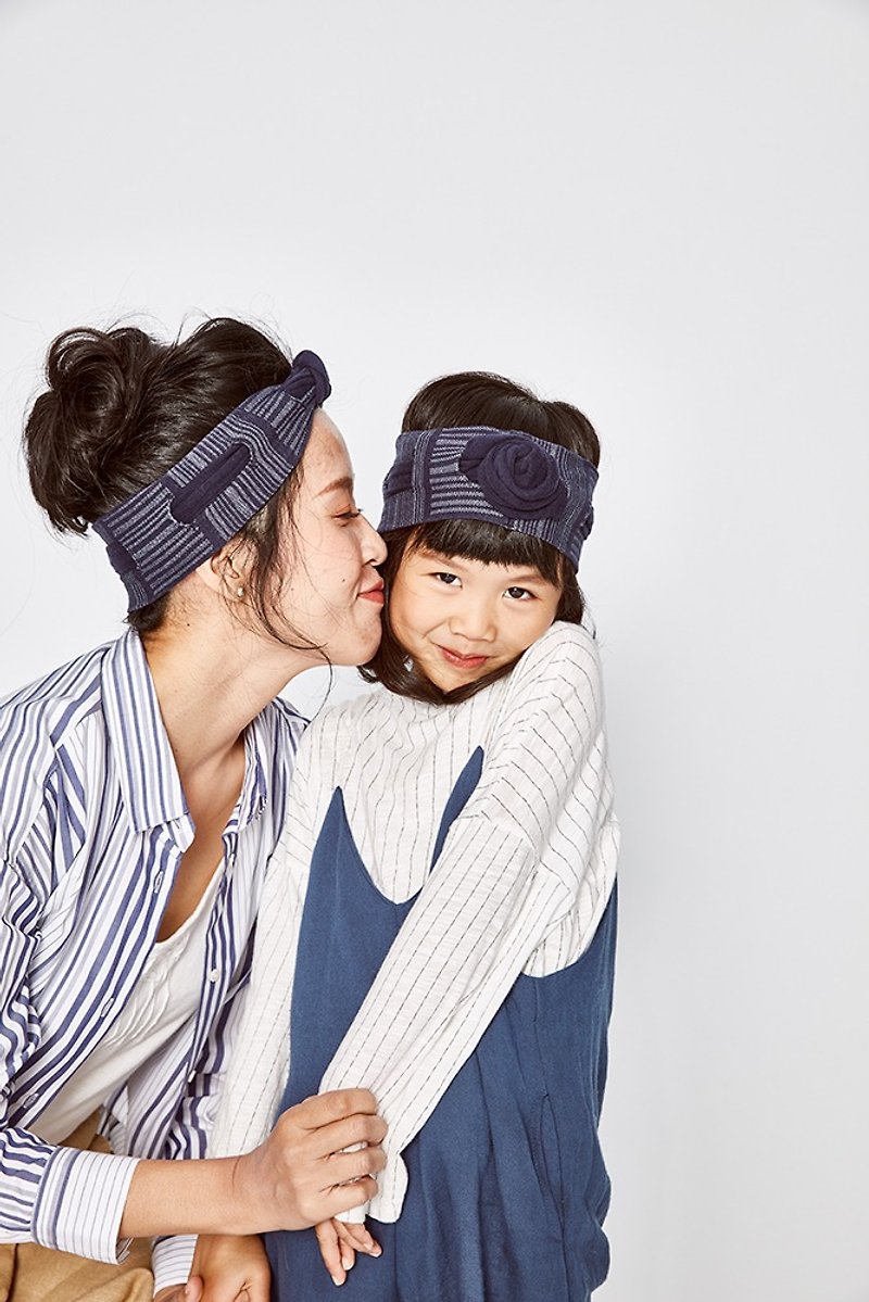 Irregular stripes 2 colors 2 parent-child headband set - Hair Accessories - Cotton & Hemp Multicolor