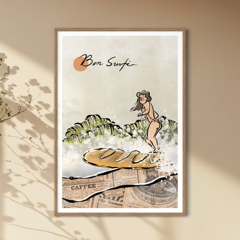 Bon Surfé 印刷畫作 牆壁裝飾 - 海報/掛畫/掛布 - 紙 白色