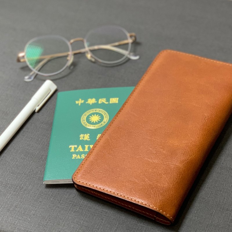 [Passport Holder] Genuine leather hand-stitched passport holder for travel - Passport Holders & Cases - Genuine Leather 