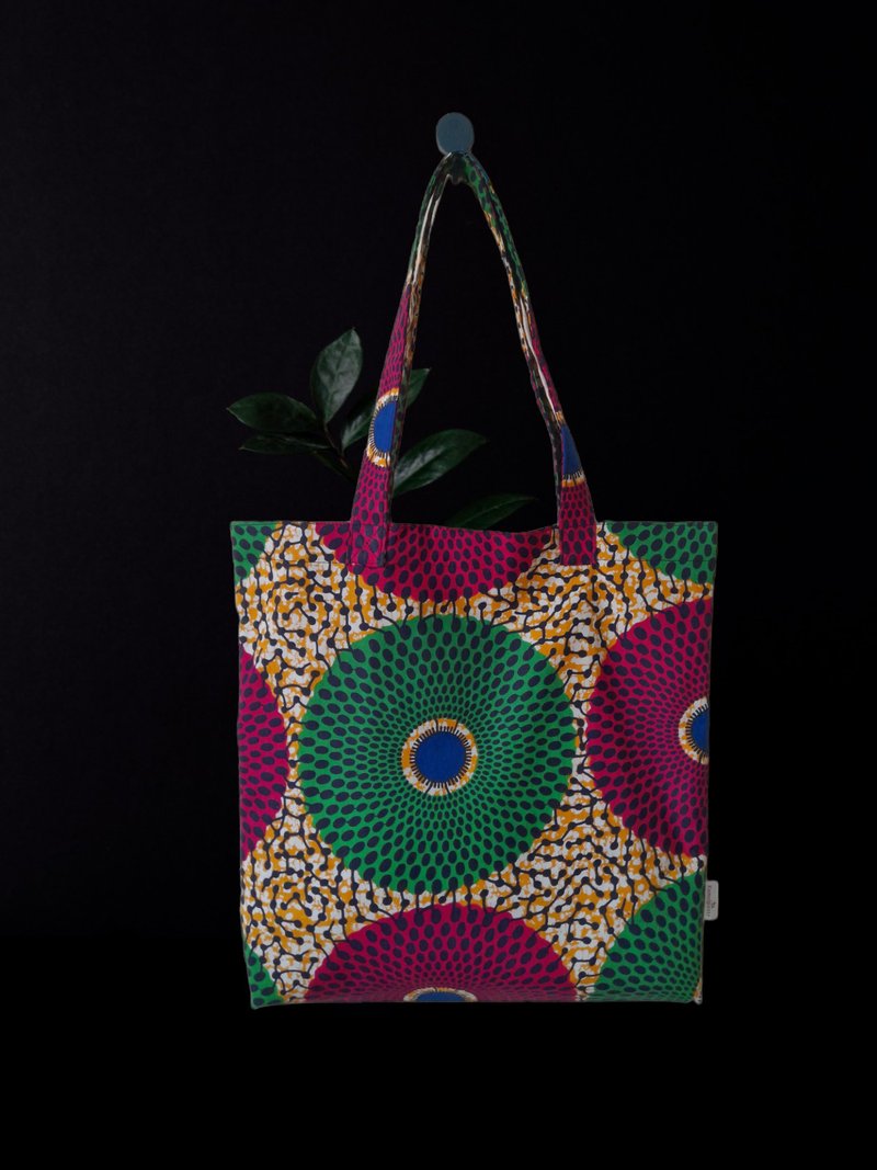 Handmade Summer  African Print Cotton Tote Bag Ankara - 手提包/手提袋 - 棉．麻 綠色