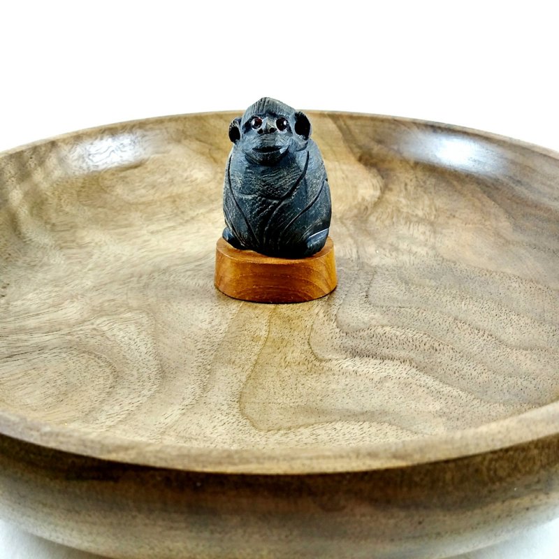 Special wooden Monkey bowl. Walnut bowl. Stone monkey.with gift for you - 碗 - 木頭 
