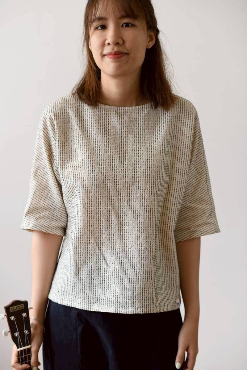 Reversible cotton blouse - 女上衣/長袖上衣 - 棉．麻 