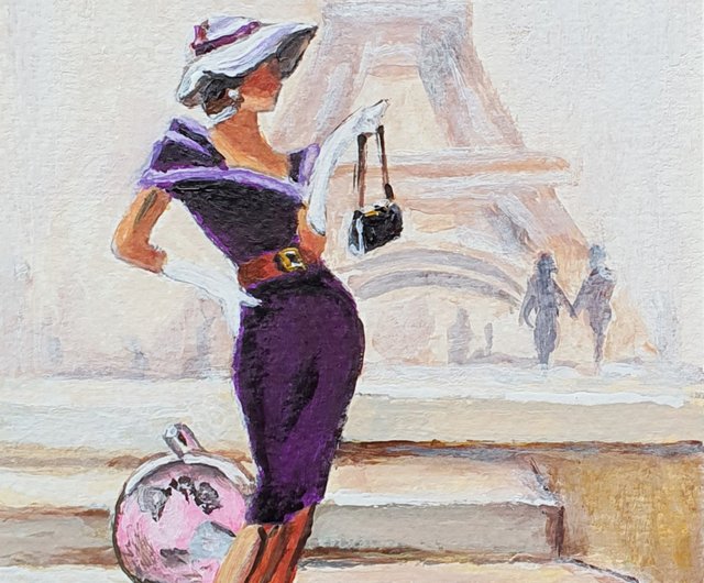 NO.207 アート作品セット（エッフェル塔・静物・女性） ポストカード パリ絵画 フランス都市景観 エッフェル塔 オリジナル