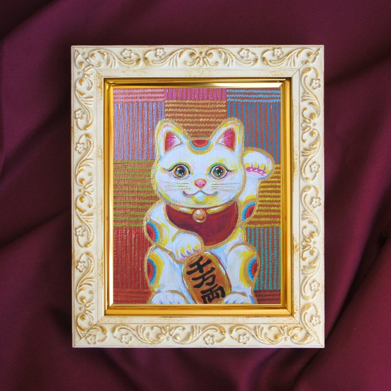 【Only One 原創畫作】招財貓 2件組 白色 / 黑色 產地 日本 - 海報/掛畫/掛布 - 壓克力 多色