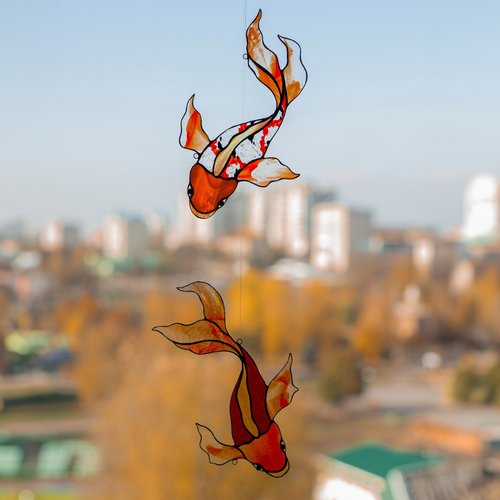 節句飾り　サンキャッチャー ステンドグラス パネル　オーナメント　こどもの日　鯉 節句飾り サンキャッチャー ステンドグラス パネル オーナメント