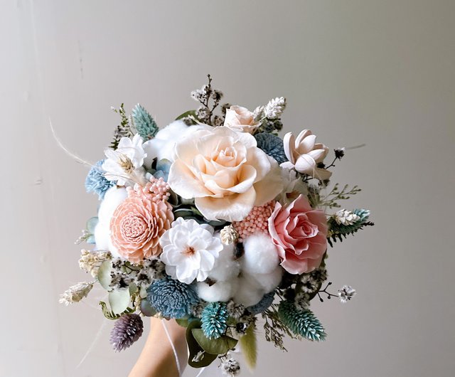 18 cm 絶妙なクラシックかわいい小さなラウンド ウェディング ブーケ