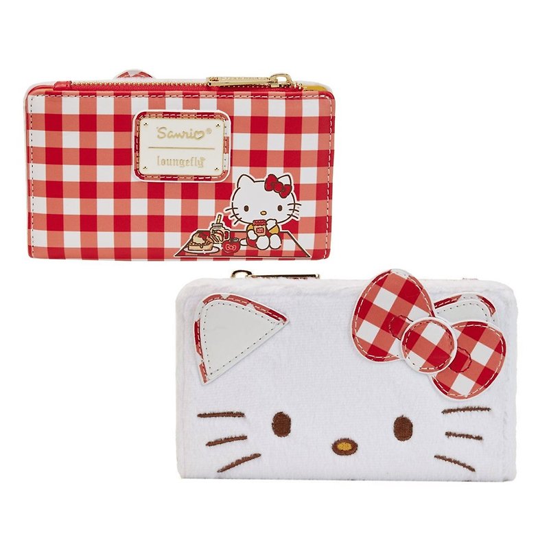 LOUNGEFLY-Hello Kitty big face long clip - Wallets - Faux Leather White