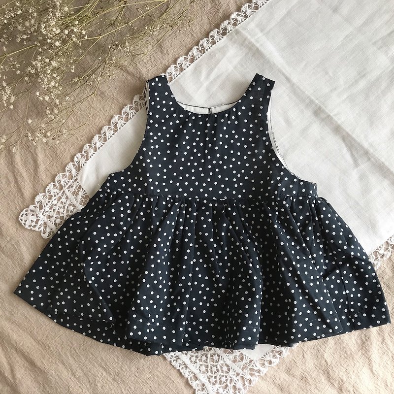 Sleeveless dress dress (navy) - Kids' Dresses - Cotton & Hemp Blue