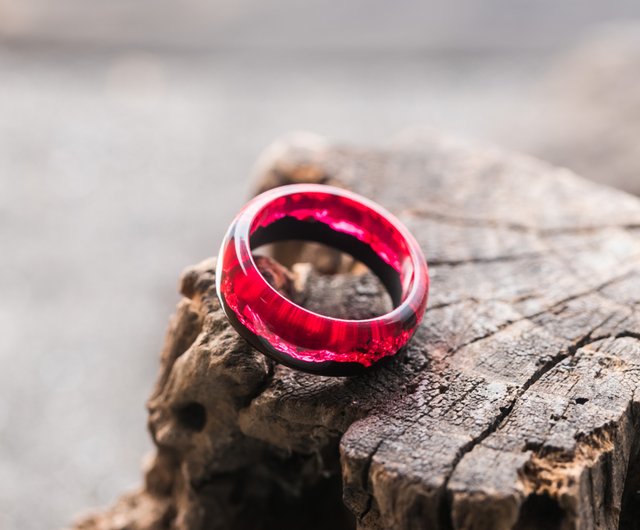 Red on sale resin ring