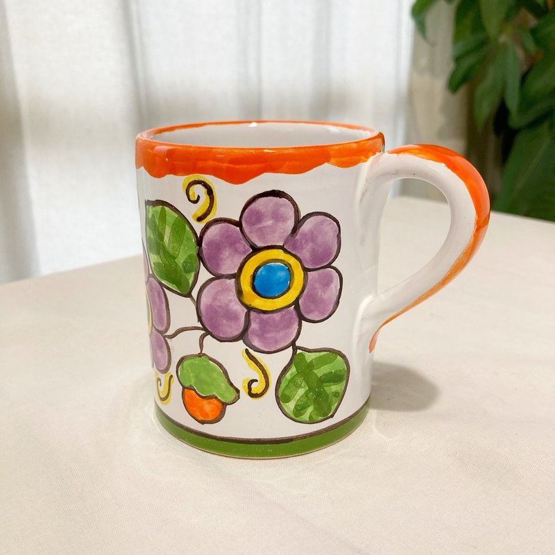 Mug  250ml Majolica Italian Pottery - Mugs - Pottery Purple