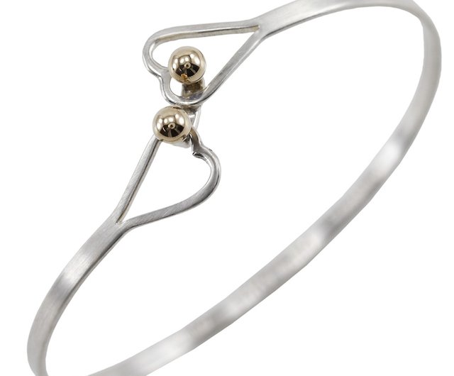 ティファニー フック＆アイ バングル ダブルハート シルバー925×K14 日本直送】ティファニーTIFFANY&Co. フック&アイバングルダブル