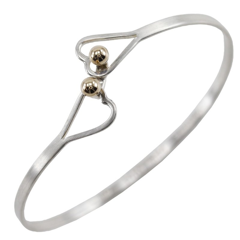 【日本直送】ティファニー TIFFANY&Co. フック&アイ バングル ダブルハート シルバー925×K14イエローゴールド 約5.3g レディース【中古】 - 手鍊/手環 - 銀 銀色
