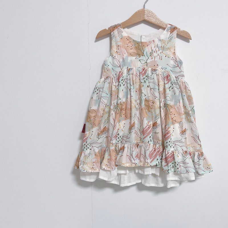 British style dress-lotus leaf version-summer elegance - Skirts - Cotton & Hemp Orange