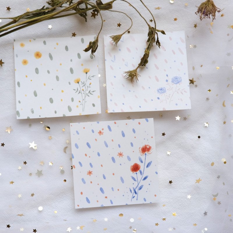 雨花 方形便簽 8×8cm 30張 - 便條紙/便利貼 - 紙 多色